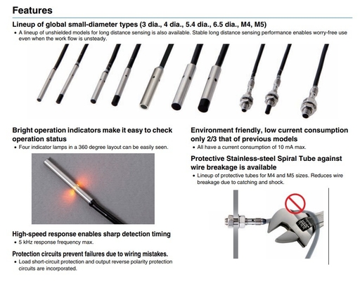 Capteurs de proximité inductifs industriels E2E-S05S12-WC-B1 2M OMS pour les applications de vitesse