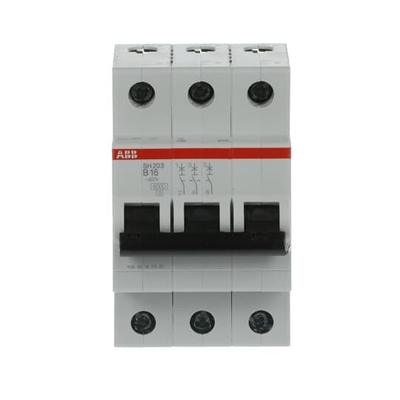 Capacité de rupture 3P B 16 A MCB SH203-B16 Disjoncteur miniature à courant nominal 16A