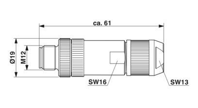 SACC-M12MRD-4Q SH PN 1554539 Connecteur de données La solution parfaite pour la transmission de données