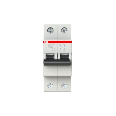 MCB SH202-C63 Disjoncteur miniature 2P C Fréquence nominale Hz 50 Courant nominal 63A