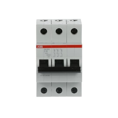 MCB SH203-C6 Disjoncteur miniature 3P 6A C Courant nominal 6A MCB