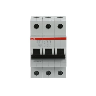 MCB SH203-C10 Disjoncteur miniature Nombre de pôle 3 Fréquence nominale Hz 50 C 10 A