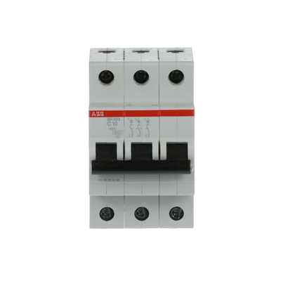 MCB SH203-C10 Disjoncteur miniature Nombre de pôle 3 Fréquence nominale Hz 50 C 10 A