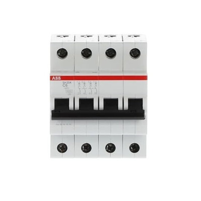 MCB SH204-C6 Disjoncteur miniature 4P C 6A Courant nominal 20A Voltage nominal 220V