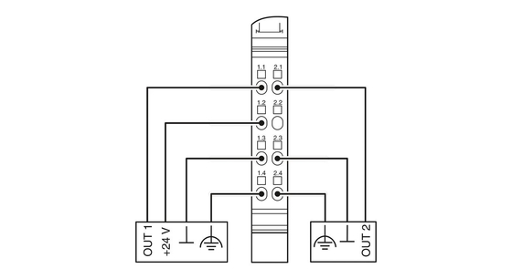 Niveau de protection IP20 2861263 IB IL 24 DO 2-2A-PAC Module numérique de contact Phoenix