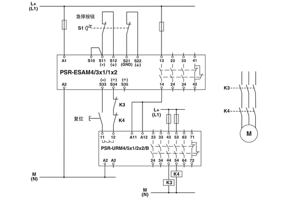 Théorie du relais de tension PSR-SPP-24UC/URM4/5X1/2X2 Module d'extension pour l'arrêt de sécurité
