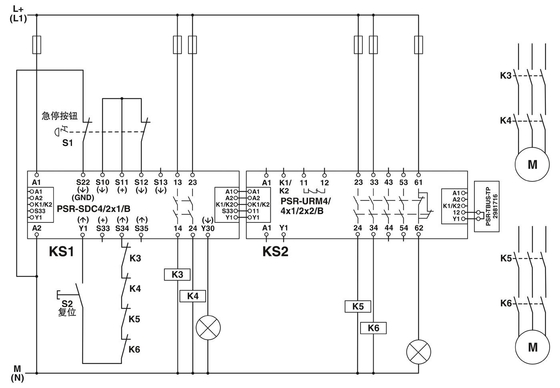 PSR-SCP-24DC/URM4/4X1/2X2/B Module d'extension PROTECTIVE avec relais de tension théorique