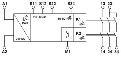 2700548 Relais de sécurité de contact Phoenix PSR-MC34-3NO-1DO-24DC-SP Confiant 0,68*9,31*10,25 cm