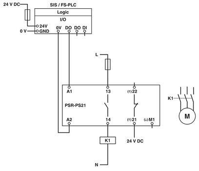 Relais d'accouplement- PSR-PS21-1NO-1NC-24DC-SC par contact Phoenix- Fonction de protection inclus