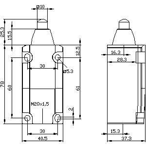 Commutateur de position métallique industriel 3SE5112-0CC02 avec plongeur arrondi et acier de qualité