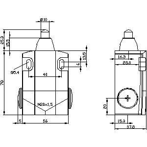 3SE5122-0CC02 Commutateur de position large équipé d'un plongeur arrondi pour des performances durables
