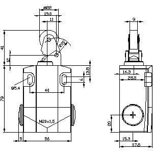 Commutateur de position métallique large avec levier à rouleaux 3SE5122-0CE01 pour des applications polyvalentes
