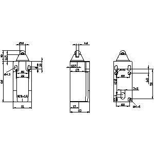Commutateur de position en plastique de 31 mm M20x1.5 sans LED pour automatisation de la production industrielle