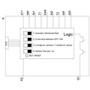 3SK1120-1AB40 Relais de sécurité 3SK1 Terminal de vis de l'unité de base 24 V CC 3 Circuits de mise en marche