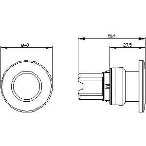 40mm bouton de moule en plastique momentané défectueux 3SU1000-1BD10-0AA0 SIRIUS ACT