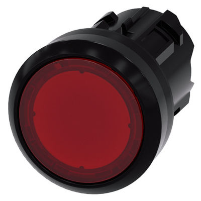 Le bouton rouge plat allumé 3SU1001-0AB20-0AA0 SIRIUS ACT Bouton de poussée Matériau plastique