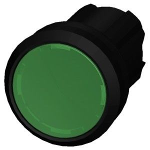 Bouton plat éclairé en vert 3SU1001-0AB40-0AA0 SIRIUS ACT Bouton de poussée Matériau plastique