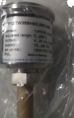 TP12/TW39BH90L060T460 Thermomètre de résistance à vis Hengesbach Options personnalisables