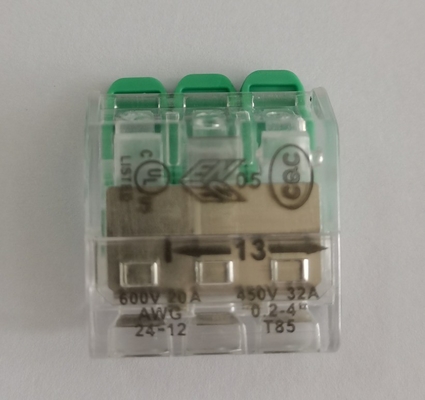 Connecteur de borne électrique rapide à 3 pôles certifié UL CE pour les travaux de câblage rapide
