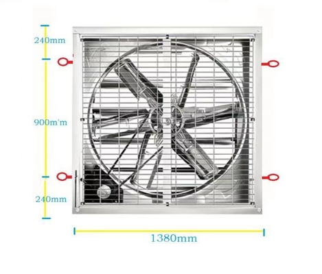 Ventilateur d'échappement suspendu à moteur personnalisé de 1400 tr / min OEM avec cadre de tôle galvanisée