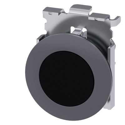 PLC 3SU1060-0JA10-0AA0 Matte métallique bouton plat non éclairé et bordure monture en retrait bouton noir SIRIUS ACT