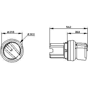 PLC 3SU1002-2BF60-0AA0 Manche courte en plastique 2 positions maintenue Commutateur sélecteur blanc SIRIUS ACT