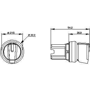 3SU1002-2BL10-0AA0 SIRIUS ACT Sélecteur de commutateur Noir poignée courte en plastique 3 positions