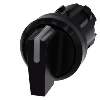 SIRIUS ACT Sélecteur commutateur 3 positions manche courte en plastique 3SU1002-2BM10-0AA0 Noir