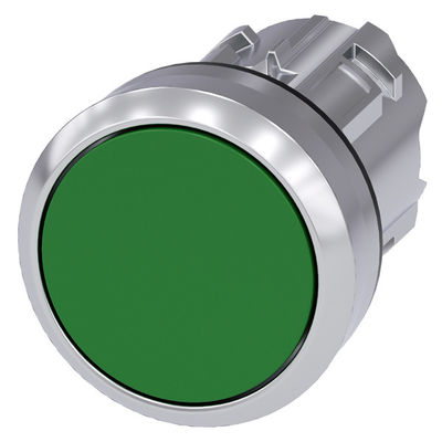 Bouton plat vert non éclairé PLC 3SU1050-0AB40-0AA0 Bouton métallique brillant SIRIUS ACT