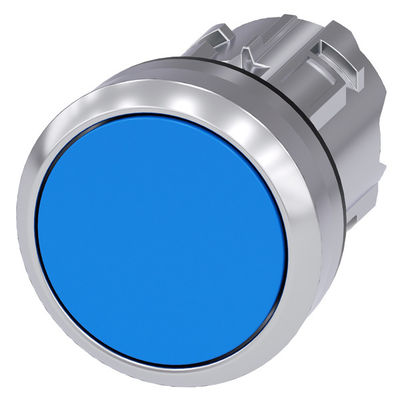 Bouton plat métallique brillant et non éclairé bleu 3SU1050-0AB50-0AA0 bouton SIRIUS ACT
