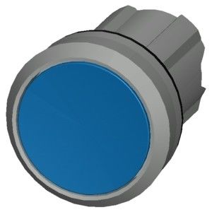 Bouton plat métallique brillant et non éclairé bleu 3SU1050-0AB50-0AA0 bouton SIRIUS ACT