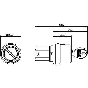 PLC 3SU1050-4BL11-0AA0SIRIUS métal brillant RONIS 2 positions maintenu commutateur ACT