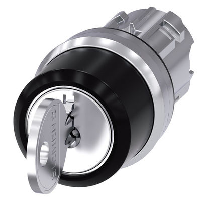 3SU1050-4BM01-0AA0 RONIS Commutateur à clef métallique brillant avec 3 positions et 2x45 SIRIUS ACT