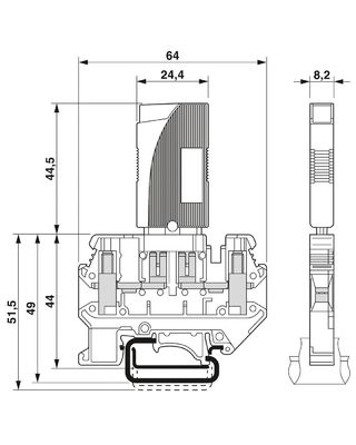 240V AC L-PE / N-PE VAL-MS-EE-T2-1 1-320 Protecteur contre les surtensions de type 2 avec 3 pôles