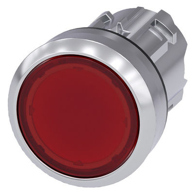 Bouton plat lumineux métallique 3SU1051-0AB30-0AA0 pour les applications industrielles