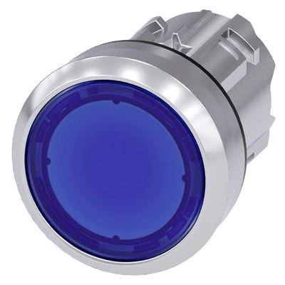 PLC 3SU1051-0AB50-0AA0 Bouton plat métallique éclairé brillant Bleu bouton SIRIUS ACT