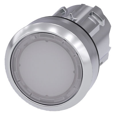 3SU1051-0AB60-0AA0 SIRIUS ACT Bouton avec bouton plat en blanc éclairé brillant en métal