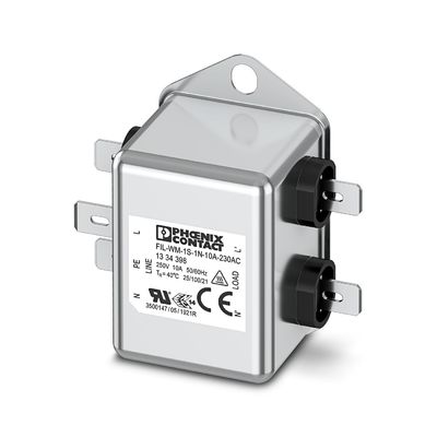 1334398 FIL-WM-1S-1N-10A-250V AC 50/60 Hz Filtre électromagnétique pour la suppression du bruit électrique