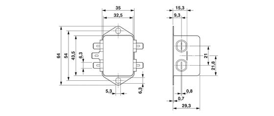1334398 FIL-WM-1S-1N-10A-250V AC 50/60 Hz Filtre électromagnétique pour la suppression du bruit électrique