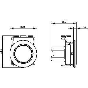 PLC 3SU1060-0JB30-0AA0 Montage en retrait jaune bouton SIRIUS ACT et bouton plat