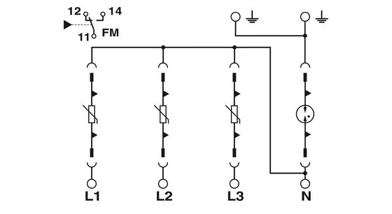 Protection 2800183 VAL-MS-T1/T2 335/12.5/3 1-FM Classe 1/2 Protègeur contre la foudre et les surtensions