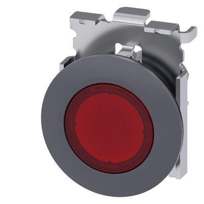PLC allumé 3SU1061-0JA20-0AA0 bouton rouge SIRIUS ACT avec bouton plat et bordure