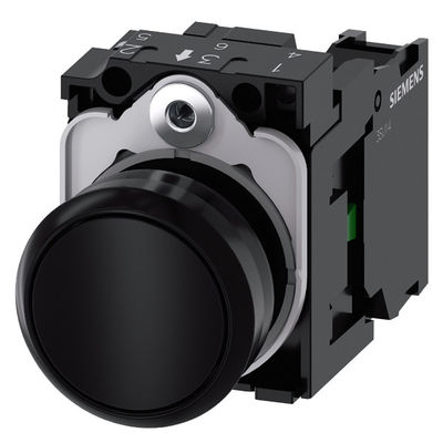 Bouton plat en plastique noir 3SU1100-0AB10-1BA0 Bouton d'arrêt de vis momentané