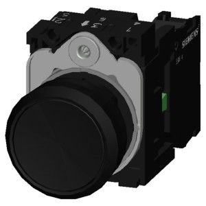 Bouton plat en plastique noir 3SU1100-0AB10-1BA0 Bouton d'arrêt de vis momentané