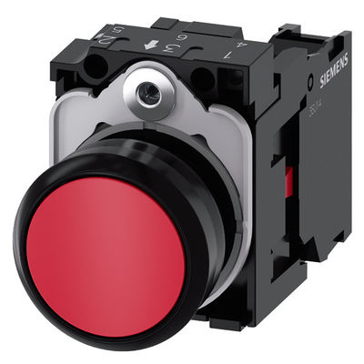 3SU1100-0AB20-1CA0 SIRIUS ACT Unité complète bouton de poussée Plaque plastique à vis rouge