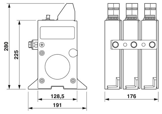 380V Voltage nominale 4 pôle 2800531 PWT 100-800AC-FM Classe 1/2 Protègeur contre la foudre et les surtensions