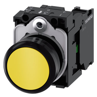 3SU1100-0AB30-1BA0 Bouton d'arrêt de vis momentané plat en plastique jaune non éclairé