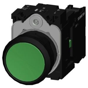 3SU1100-0AB40-1BA0 Bouton plat en plastique vert Bouton momentané avec terminal à vis