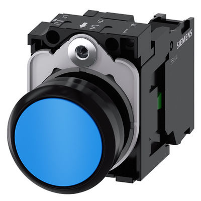 PLC 3SU1100-0AB50-1BA0 Bouton d'appuis momentané bleu plat non éclairé avec terminal à vis