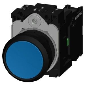 PLC 3SU1100-0AB50-1BA0 Bouton d'appuis momentané bleu plat non éclairé avec terminal à vis